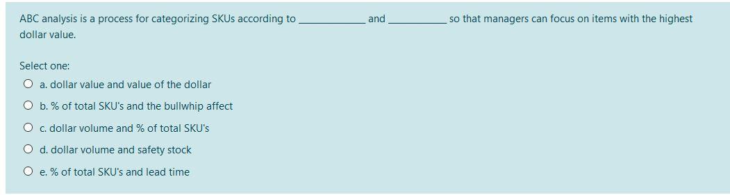 and so that managers can focus on items with the