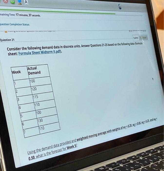 A maining Time: 17 minutes, 37 seconds. question