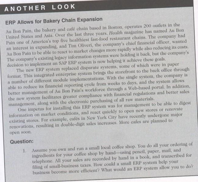 ANOTHER LOOK ERP Allows for Bakery Chain