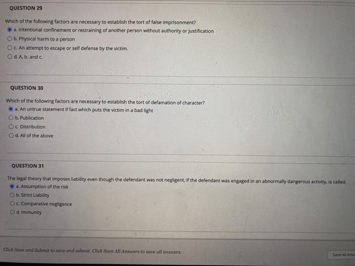 QUESTION 29 Which of the following factors are