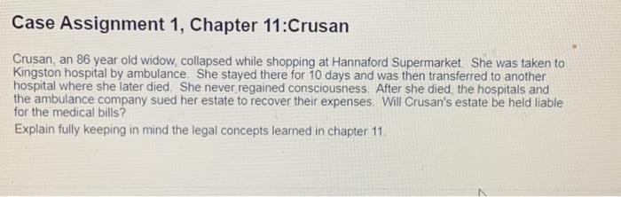 Case Assignment 1, Chapter 11: Crusan Crusan, an