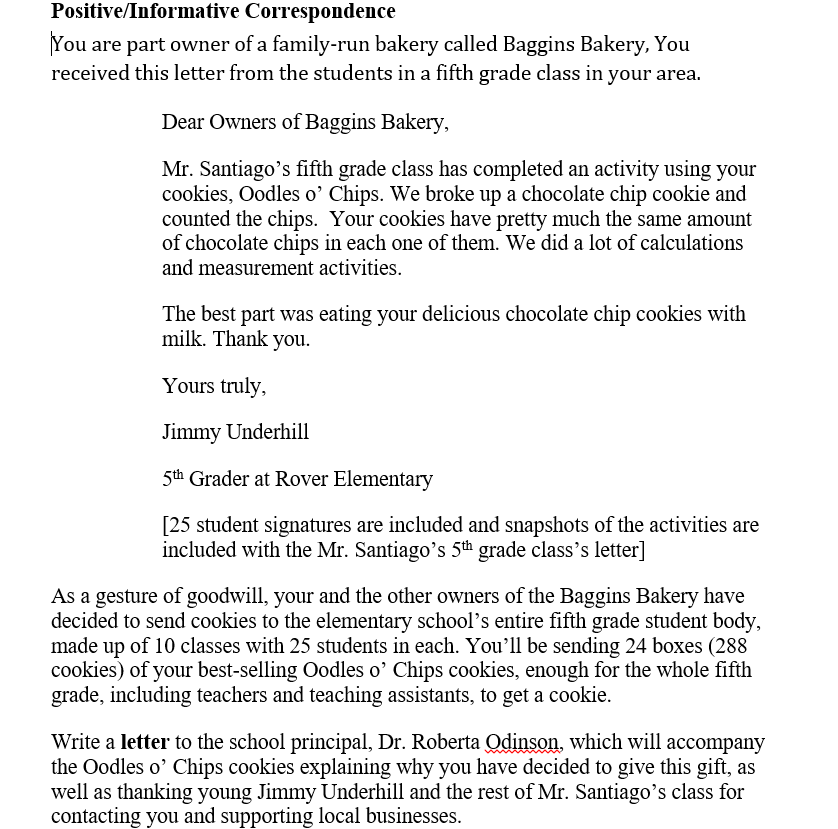 Positive/Informative Correspondence You are part