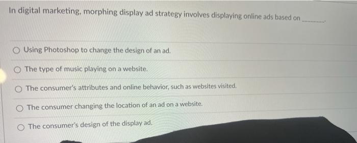 In digital marketing, morphing display ad