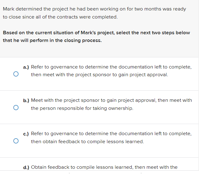 Mark determined the project he had been working