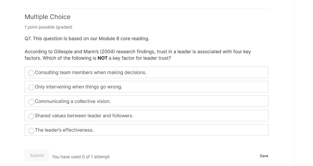 Multiple Choice 1 point possible (graded Q1. In a