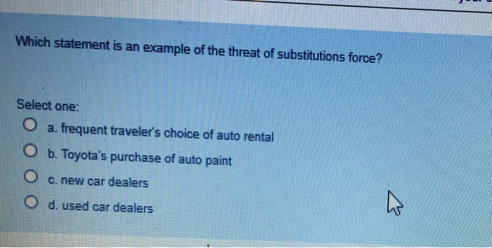 please answer Which statement is an example of