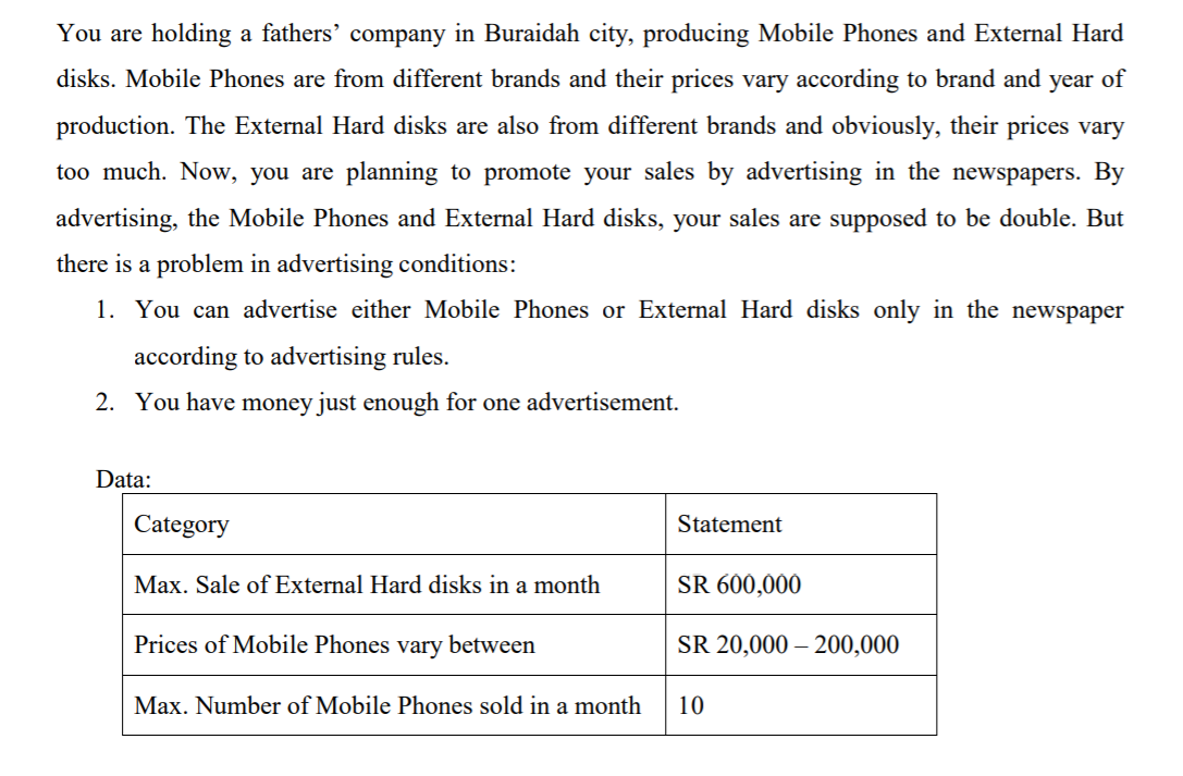 You are holding a fathers' company in Buraidah