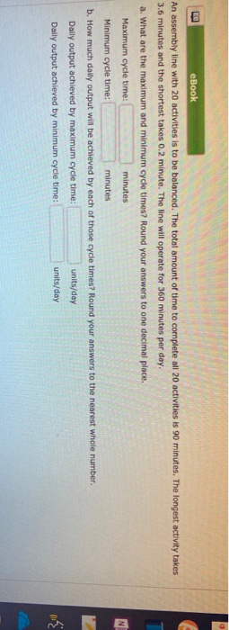 eBook An assembly line with 20 activities is to