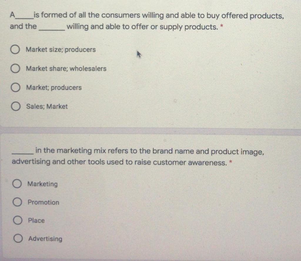. is formed of all the consumers willing and able
