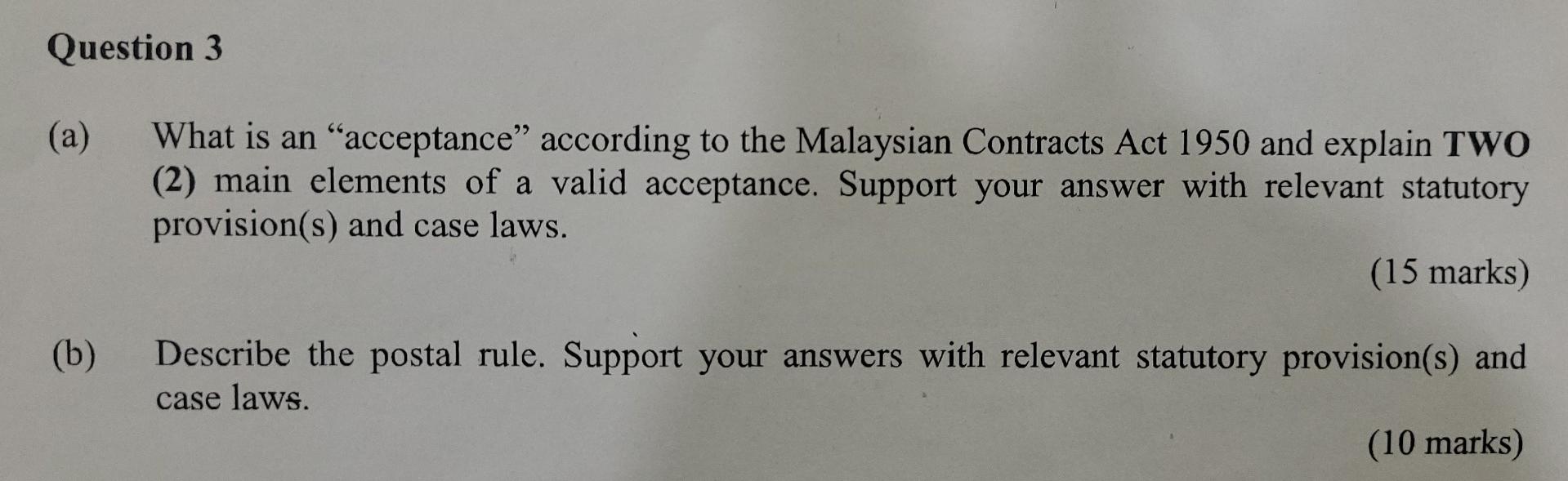 Business law Question 3 (a) What is an