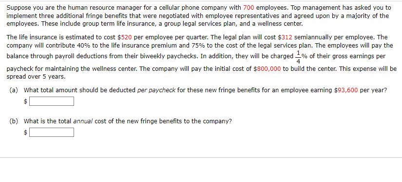 a Suppose you are the human resource manager for