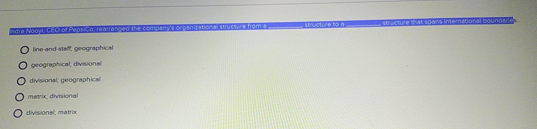 structure to a structure that spans international