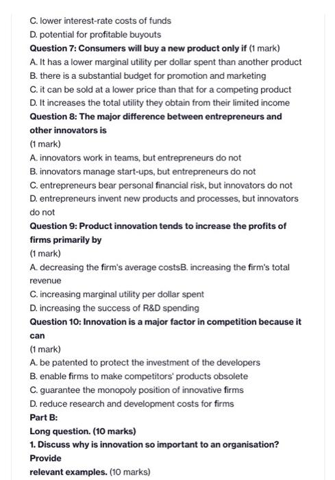 please answer all questions including long