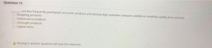 Moving to another question will save this