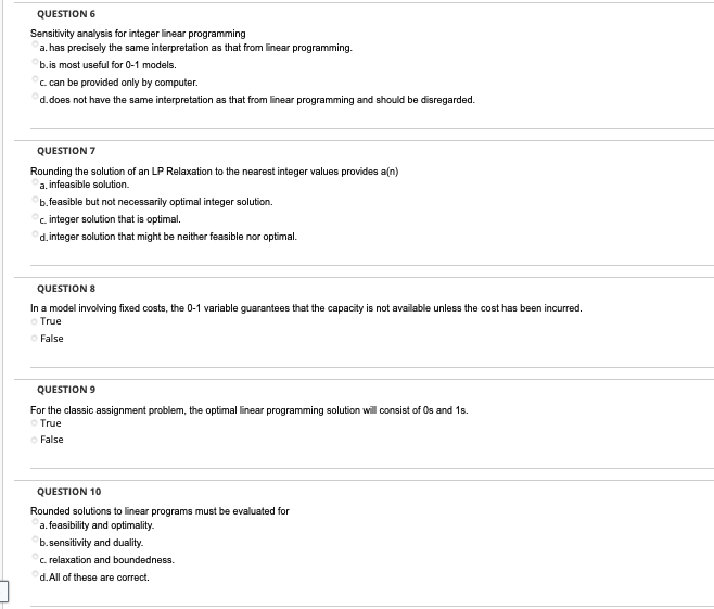 QUESTION Sensitivity analysis for integer linear