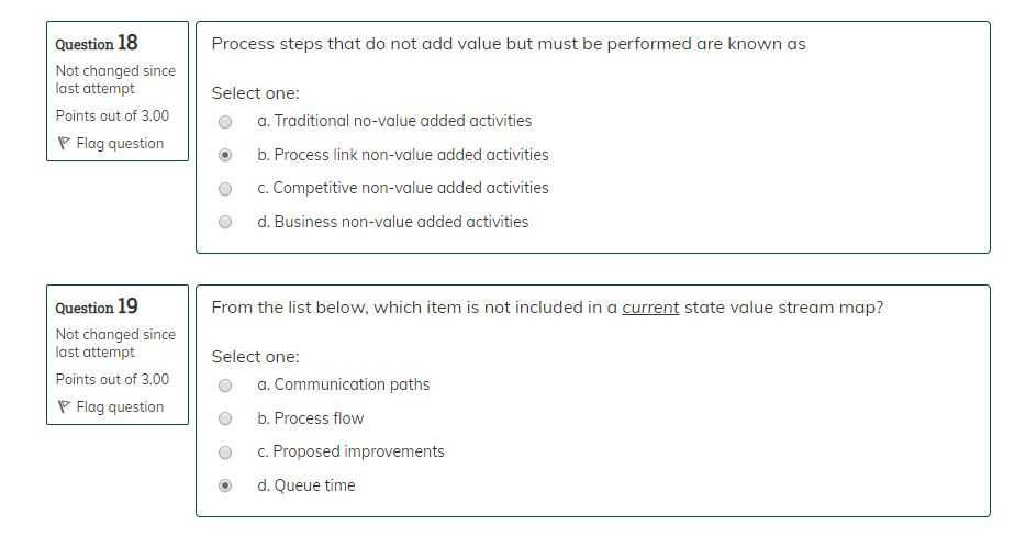 Process steps that do not add value but must be