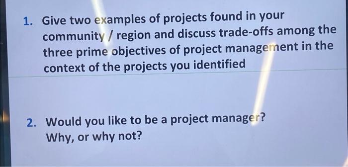 region: UAE 1. Give two examples of projects