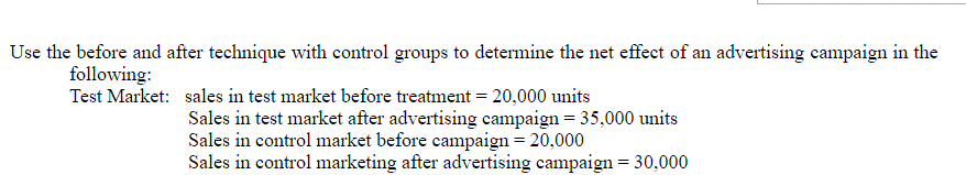 Use the before and after technique with control