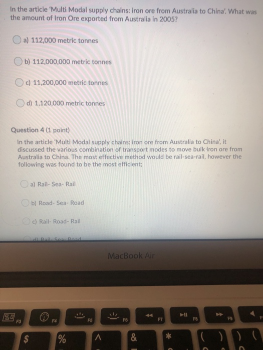 In the article 'Multi Modal supply chains: iron