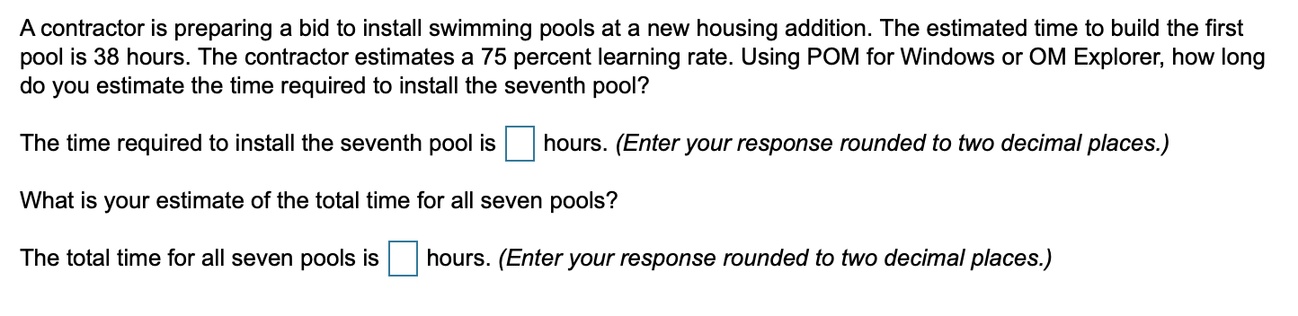 A contractor is preparing a bid to install