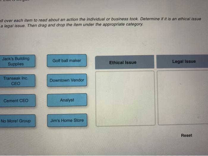 all over each item to read about an action the