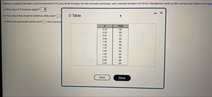 Based on available information, lead time demand