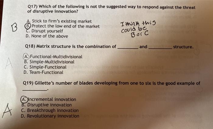I just need the answer to #18 but if you could