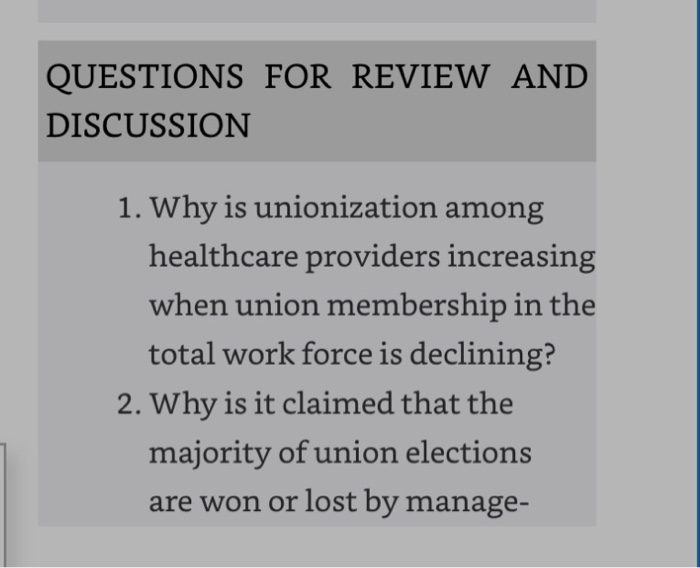 QUESTIONS FOR REVIEW AND DISCUSSION 1. Why is