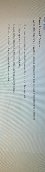 VIEW FOIS Current Attempt in Progress Which of