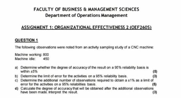 FACULTY OF BUSINESS & MANAGEMENT SCIENCES