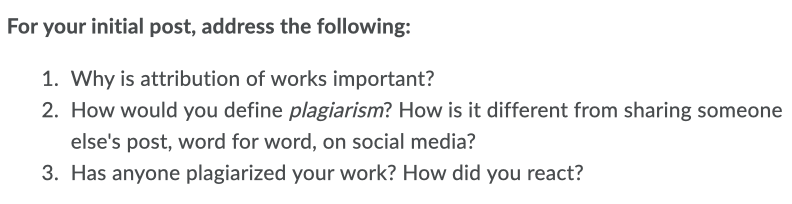 For your initial post, address the following: 1.