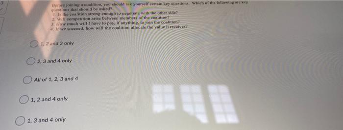 Before joining a coalition, you should ask