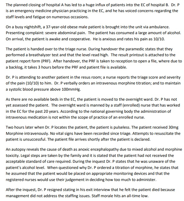 Question 6. You decide to address the staff