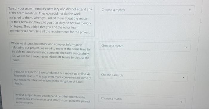 please match the following questions with answers