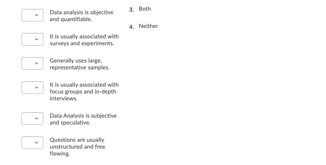 Question 19 (6 points) Match each statement with