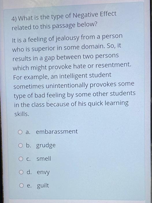 4) What is the type of Negative Effect related to