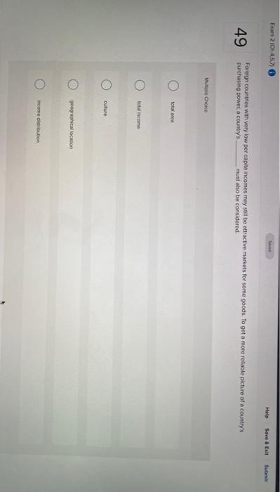 Exam 2(CH 4.57 Save & E Submit 49 Foreign