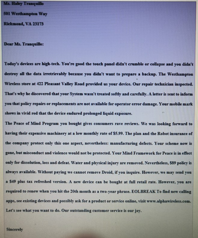 Task Five (7 Marks) Letter Writing 1. List at