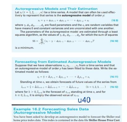 . Autoregressive Models and Their Estimation Let