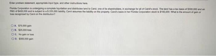 Enter problem statumont, appropriate input type,
