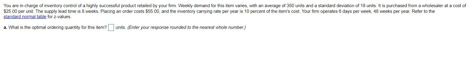 standard normal table for z-values. a. What is