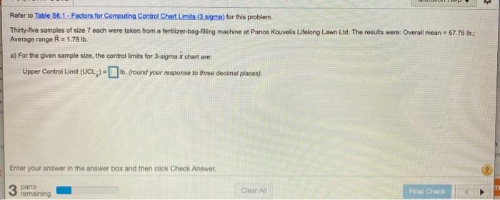 can you please do the Lower control limit as