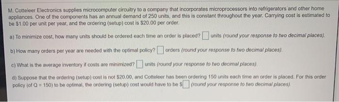 A-D please M. Cotteleer Electronics supplies