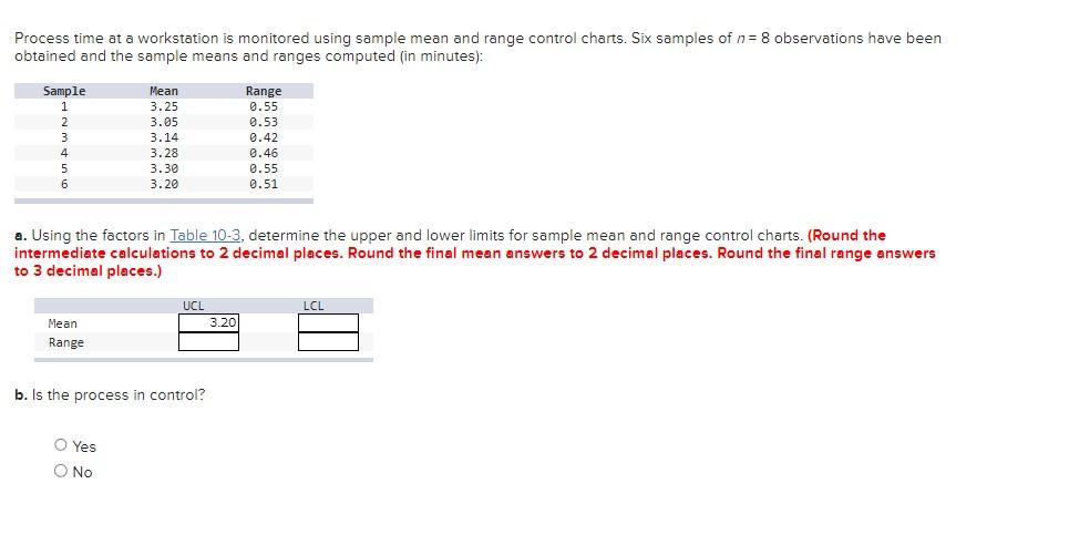 Process time at a workstation is monitored using