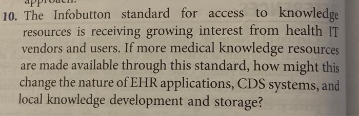 10. The Infobutton standard for access to