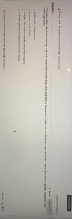 Clone Window Moving to the next question prevents