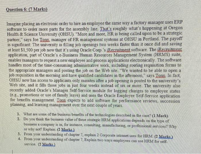 Question 6: (7 Marks) Imagine placing an