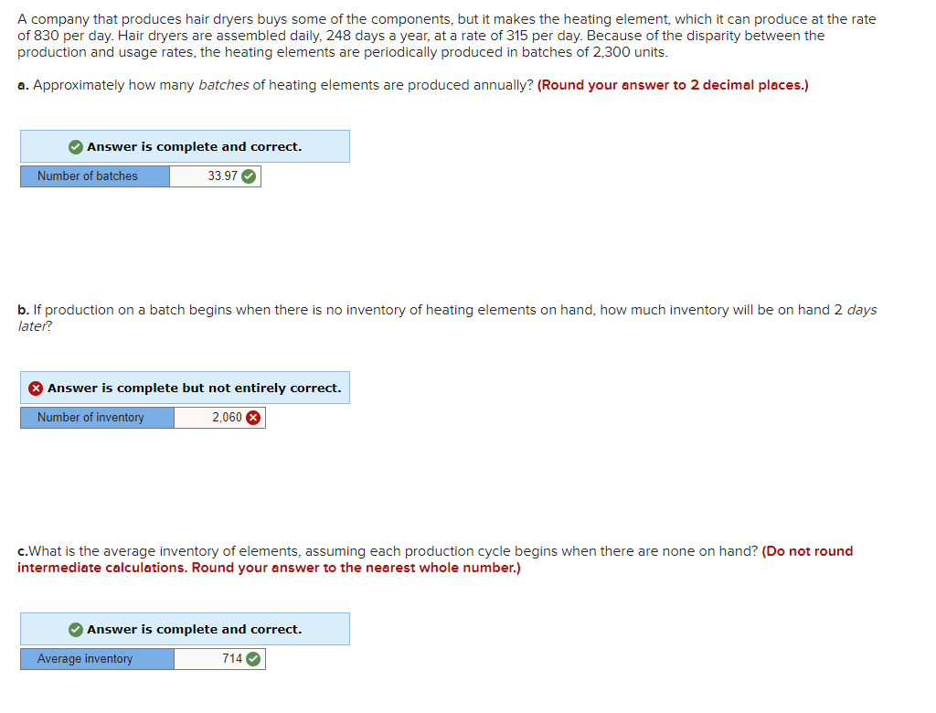 A company that produces hair dryers buys some of