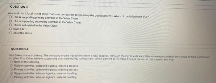 You work for a local t-shirt shop that uses