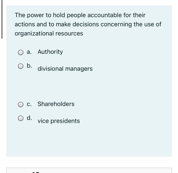 The power to hold people accountable for their